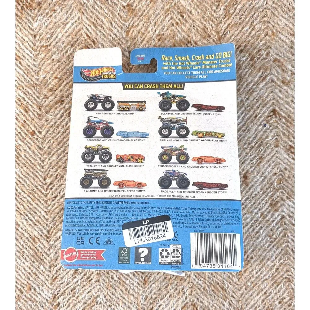 Hot Wheels Monster Trucks Airplane Mode #25 Back to Basics 1:64 Die-Cast NIB